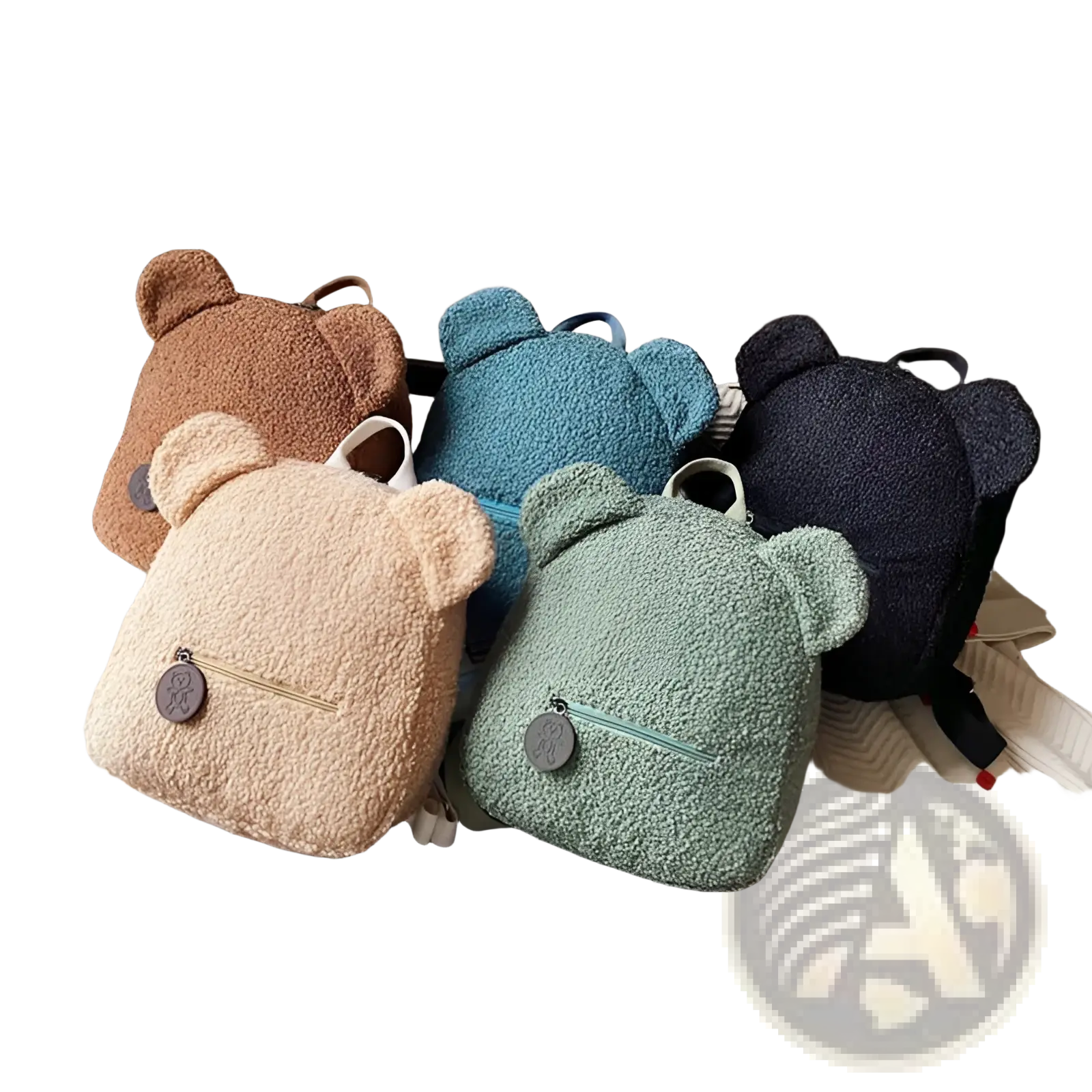 Bear Shaped Plush Backpack Cute Fuzzy Fleece Rucksack